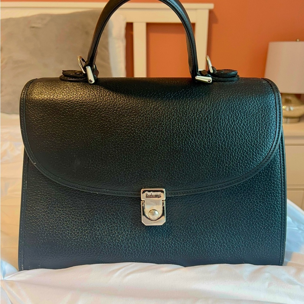 Black Authentic Burberry Top Handle with Gold Hardware